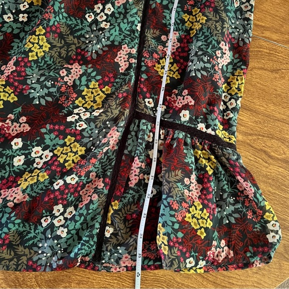 LOFT Wildflowers Print Long sleeve Babydoll Mini Shift Dress Size L - Picture 11 of 13